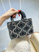 Sac à main mini tote unisexe de luxe léger, texture haut de gamme, orné de diamants, élégant, en polyester, sac bandoulière