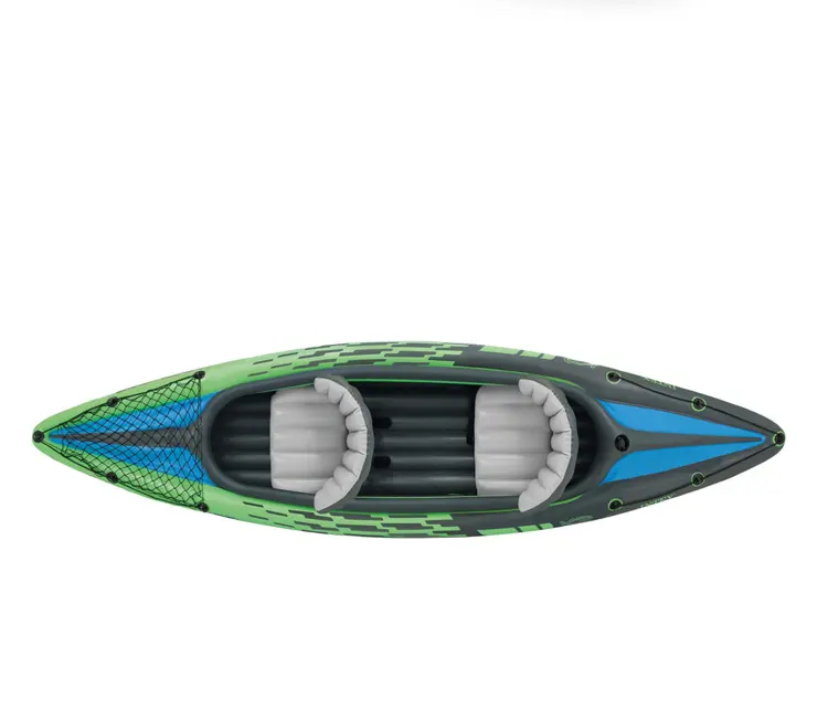 Intex 68306 CHALLENGER K2 KAYAK PVC 2 siège Bateau à Rames Gonflable Kayak de pêche