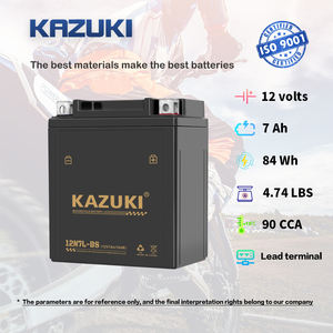 Popular mejor calidad precio de fábrica <span class=keywords><strong>KAZUKI</strong></span> 12N7L-BS 12V 7Ah SMF motocicleta batería de plomo ácido con 2,3 Kgs - Product Image 3