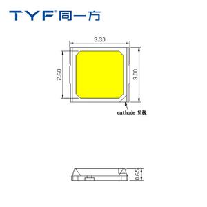 높은 CRI <span class=keywords><strong>SMD</strong></span> <span class=keywords><strong>LED</strong></span> 3030 <span class=keywords><strong>Led</strong></span> 칩 1W 3V 쿨 화이트 컬러 스퀘어 레 - Product Image 3