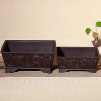 Pot à Bonsaï Traditionnel en Plastique de 28,3 cm (11 pouces) avec Motif Dragon pour Pépinière d'Arbres