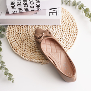 Ballerines plates pour femmes en PU souple, à enfiler, à bout pointu, avec nœud et clous métalliques, style <span class=keywords><strong>camel</strong></span>, pour le bureau - Product Image 5