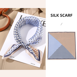 シルクスカーフとショール2023工場新ファッションデザインロゴプリント女性ゴールデンヘア - Product Image 5