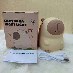 Linda Lámpara Nocturna LED de Capibara, Lámpara de Noche de Silicona Suave, Lámpara de Noche Recargable por USB para Niños con Temporizador - Product Image 6