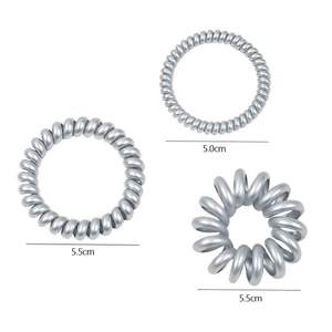 Caliente 3 uds astilla transparente cable de teléfono lazos de plástico sin daños accesorios para el cabello bobina Original sin rastro espiral lazos para el cabello conjunto - Product Image 2