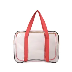 사용자 정의 토트 쇼핑 가방 어깨 투명 Pvc 클리어 더플 가방 로고 지퍼 Pvc 비치 핸드 가방