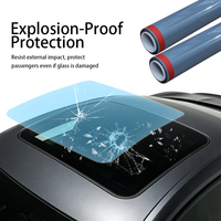 Film de protection de peinture TPU bleu 7,5 mil pour vitres, avec blocage UV et IR, anti-rayures, auto-réparateur, garantie 5 ans pour toit ouvrant de voiture