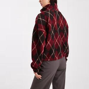 Kustom kualitas Premium Jersey kain wanita musim dingin modis corong leher Unlined lurus manset lengan panjang kasual jaket - Product Image 4