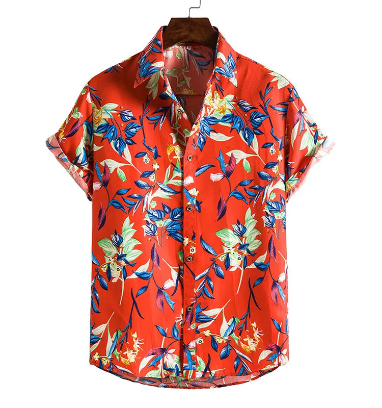 ODM/OEM Hemden 2023 stil özel hawaii Funky havai gömleği erkekler için Palm plaj gömlek tropikal tatil gömlek