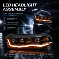 Ensemble de phares LED BK pour Volkswagen Polo 2017-2022, mise à niveau des phares avant avec lentille de projecteur matricielle, DRL, clignotants séquentiels