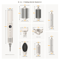 Estilizador de Aire 8 en 1 Herramientas de Peinado Profesional para Salón Multiestilizador Rizadores de Pelo Automáticos Secador de Pelo Iónico de 110000 RPM