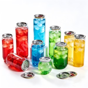 Latas <span class=keywords><strong>de</strong></span> Plástico PET OEM con Logotipo, Alta Calidad, 250ml 330ml 400ml, Lata <span class=keywords><strong>de</strong></span> Plástico Transparente para Bebidas, Botella para Bebidas con Latas <span class=keywords><strong>de</strong></span> Aluminio - Product Image 1