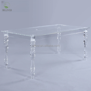 Wholesale Low Price Arc Shape Banquet Event Crystal Transparent Ghost <strong>Clear</strong> <strong>Table</strong> for Wedding Acrylic - Product Image 6