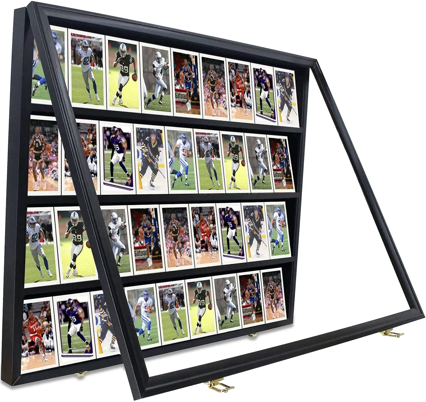 Custom wholesale Amazon hot sale Trading Card Collector Wall 98% UV Protection Acrylic 36 Graded Sports Card Display Frame