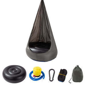 Children's Hanging Chair Portable Parachute Fabric <b>Swing</b> Bed With Inflatable Cushion Indoor Outdoor Use - Product Image 4