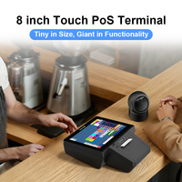 Terminal POS Layar Sentuh Scangle 8" untuk Dinding, Sistem Windows/Android dengan Printer Thermal 58mm