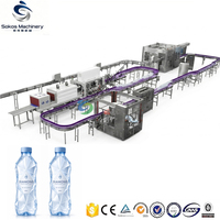 Ligne complète de mise en bouteille d'eau potable Sokos 3 en 1, machine de remplissage d'eau, usine de remplissage d'eau minérale, ligne de production d'eau pure