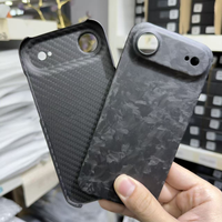 Étui de téléphone ultra fin en fibre de carbone, antichoc, protection professionnelle, texture forgée, trous précis et larges pour iPhone