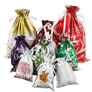 Grand ensemble de sacs cadeaux de Noël avec cordon de serrage pour bonbons et biscuits, décoration de Noël pour la maison, Nouvel An - Product Image 2