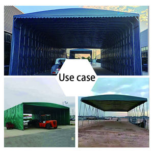 Tenda Espositiva Personalizzata Movibile a Spinta e Trazione con Copertura in PVC Rimovibile, Tettoia per Stoccaggio Estensibile e Pieghevole - Product Image 5