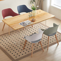 Chaise de restaurant nordique en plastique, chaise de salle à manger en bois massif, chaise multifonctionnelle pour bureau commercial, réception, réunion décontractée, conférence