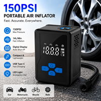 Compresseur d'air portable sans fil pour pneus de vélo avec affichage numérique