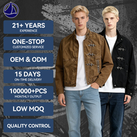 Veste bomber courte en toile de coton délavée vintage pour hommes, avec logo personnalisé, vente en gros, streetwear, vêtements d'extérieur décontractés, vestes pour hommes