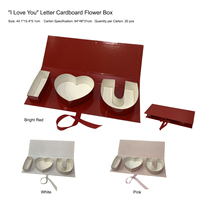 Logo personnalisé de haute qualité, arrangement de boîte-cadeau de fleur rectangulaire thème «Je t'aime» pour la Saint-Valentin