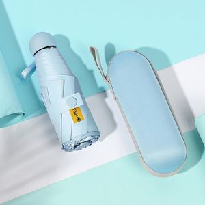 Paraguas de Bolsillo Plegable de Cinco Secciones, Ultraligero, con Protección UV, Diseño Simple y Moderno, con Logotipo, Manual, para Uso en Días Soleados y Lluviosos - Product Image 2
