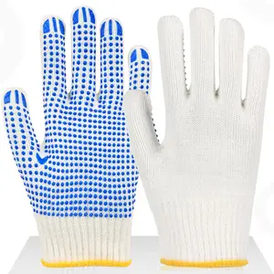 High Quality Knit PVC Dotted Cloth Hand Protective Mechanic Industrial Construction Work Dipped Beaded Gardening Safety Gloves