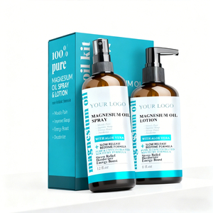 Spray con olio di magnesio Ultra puro + Set di lozioni per massaggio corpo per piedi e sonno con crema Extra per alleviare la forza e rilassare le gambe muscolari - Product Image 2