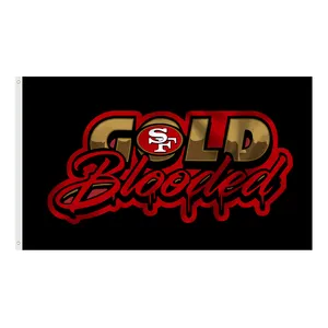 Entrega rápida personalizada 100d poliéster 3 * 5ft sf san francisco 49ers nfl bandeiras de equipe de futebol