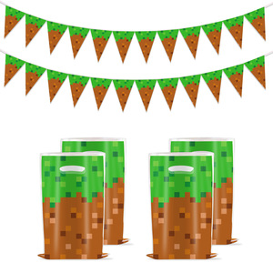Gobelets de fête sur le thème de <span class=keywords><strong>Minecraft</strong></span>, design pixel, décorations d'<span class=keywords><strong>anniversaire</strong></span> jetables, 5-7 ans - Product Image 4