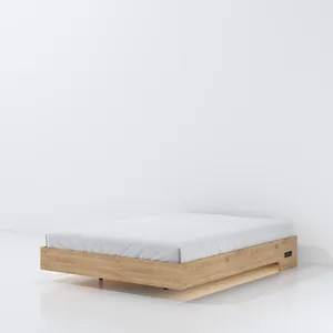 Vasagle Nordic European gỗ vua giường với đèn và ổ cắm đồ nội thất phòng ngủ đôi Kích thước khung giường gỗ