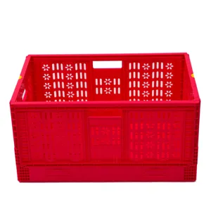 Plastic Moving Fruit Crate Milk Storage Container Folding Crate Collapsible Plastic Crate Mesh