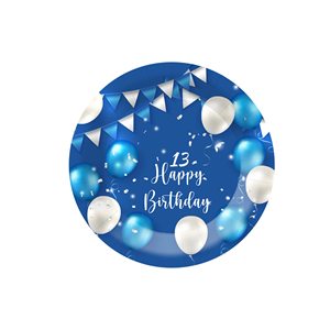 DAMAI Juego de Platos de Papel Personalizados Desechables con Temática de Fiesta de Cumpleaños Azul para Niños de 13 Años - Product Image 5