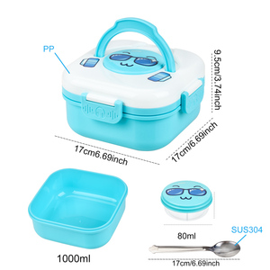 กล่องเบนโตะพลาสติก2025ใหม่1000มล. กล่องอาหารกลางวันถนอมอาหารสำหรับเด็กใช้ในสำนักงานและโรงเรียน - Product Image 2