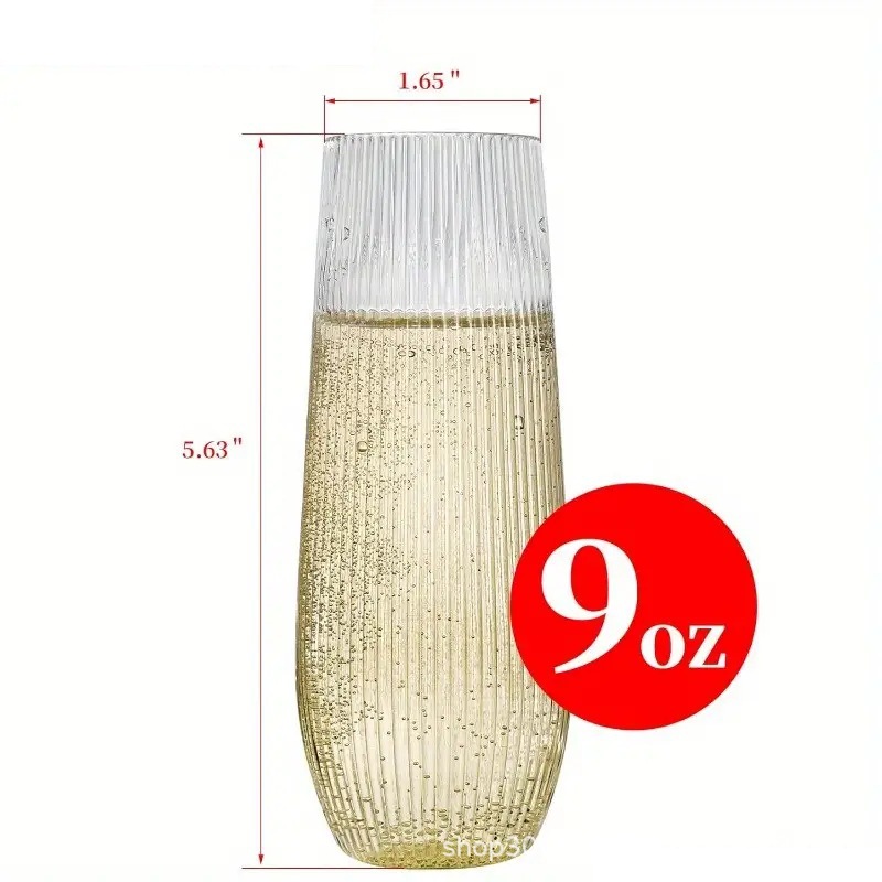 Vaso transparente a rayas de 9oz-270