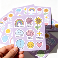 Pegatinas de Vinilo Autoadhesivas, Impresas a Medida, Resistentes al Agua y a los Rayos UV, con Diseño de Dibujos Animados, Hojas de PVC con Corte Kiss-Cut