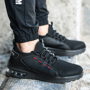 Factory Custom Logo Summer <b>Men's</b> Labor <b>Shoes</b> Flywoven Breathable Lightweight Slip-on Protective <b>Shoes</b> Steel Toe Sports <b>Shoes</b> <b>Man</b> - Product Image 5
