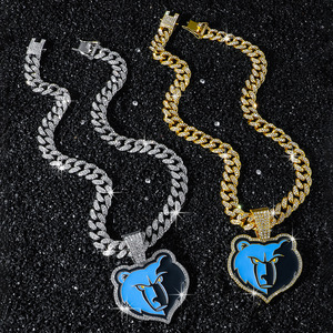 2026 New Hot Selling Hiphop Popular Bear <b>Head</b> Pendant Necklace Punk Street <b>Style</b> Men's Necklace Wholesale Jewelry Trendy - Product Image 1