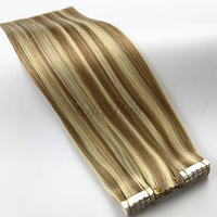Extensions de cheveux à bandes adhésives Remy européennes sans couture, double épaisseur, décolorables, 100 % cheveux humains pour salon, livraison rapide