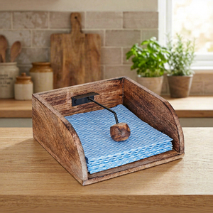 American Style Original Color Waterproof Wood Napkin <b>Caddy</b> for Home Hotel Restaurant Use - Product Image 1