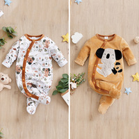 Mono de bebé al por mayor, disfraz de Halloween, de felpa polar con capucha, con cremallera y pies, para recién nacido, bebé, niño pequeño, unisex, OEM personalizado