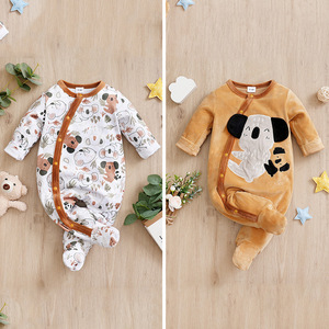 Mono de bebé al por mayor, disfraz de Halloween, de felpa polar con capucha, con cremallera y pies, para recién <span class=keywords><strong>nacido</strong></span>, bebé, niño pequeño, unisex, OEM personalizado - Product Image 3