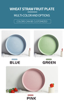 Assiette de 8 pouces incassable et écologique Passe au lave-vaisselle Assiette ronde en plastique bambou collation repas légumes fruits ensembles de vaisselle assiettes à salade