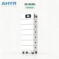 Système de stockage d'énergie domestique hybride empilable LiFePO4 288V 100Ah 28kWh compatible avec onduleur triphasé pour appareils électroménagers
