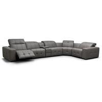 Ensemble de canapés électriques fonctionnels de style italien avec grand coin plat Canapé de cinéma maison en cuir véritable pour salon villa