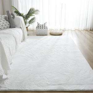 Tapis à poils longs en fourrure <span class=keywords><strong>de</strong></span> lapin style Ins pour baie vitrée, <span class=keywords><strong>salon</strong></span>, chambre à coucher, chevet, couleur unie, antidérapant - Product Image 1