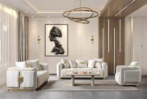 أريكة حديثة مخملية عاجية قابلة للطي و Loveseat مع غطاء قابل للغسل - Product Image 2